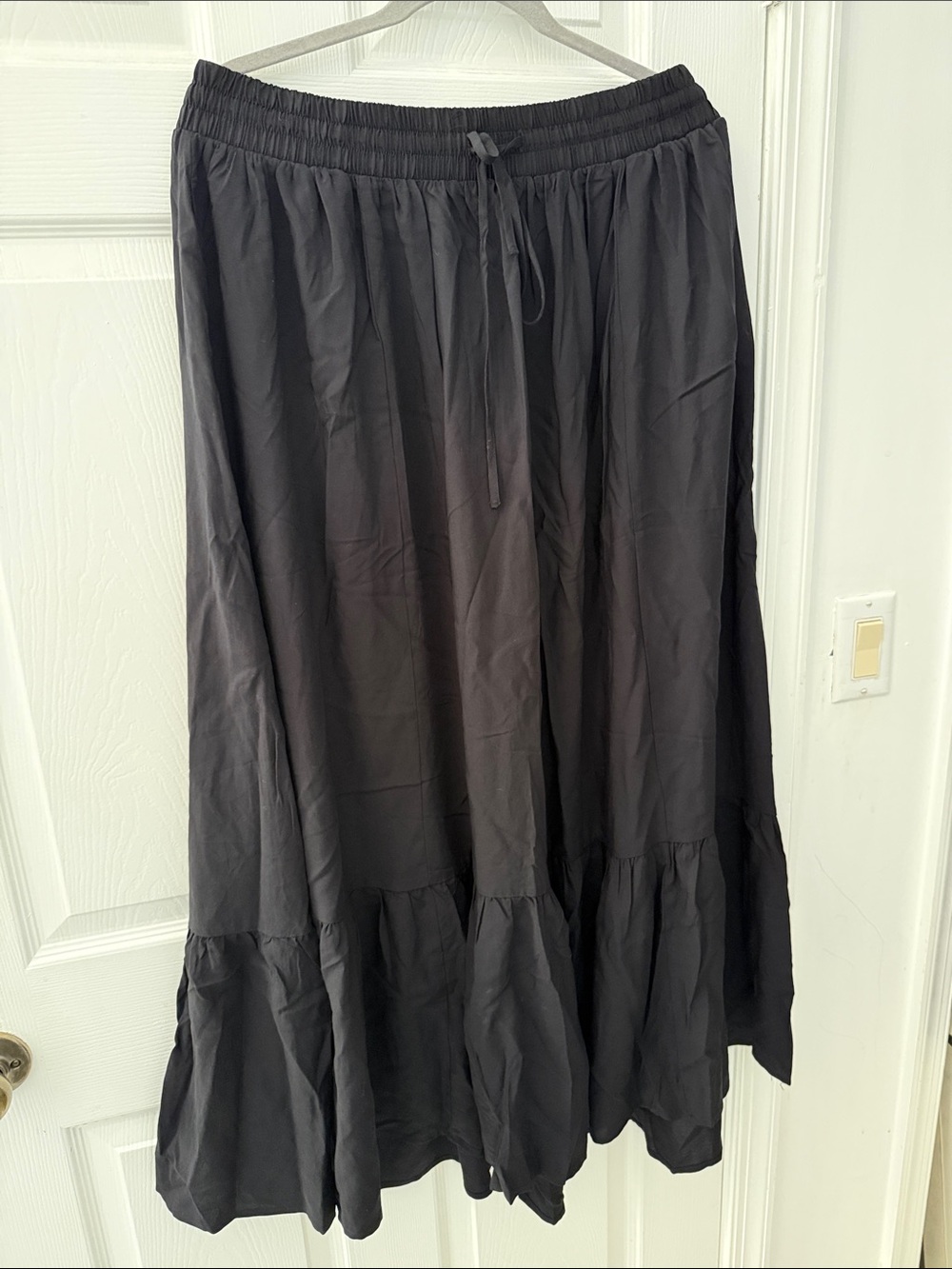 NWT torrid Black Tiered Maxi Skirt with Drawstring Waist
